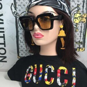 New Authentic Tom Ford TF1157 01E “Esme” Sunglasses – Shiny Black with Brown Len